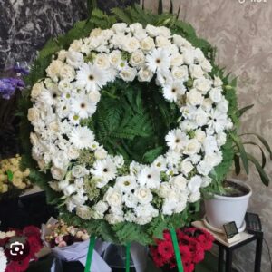 Premium All-White Round Wreath