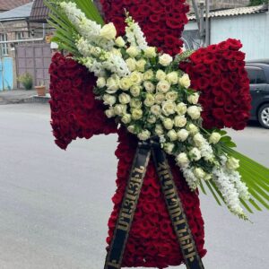 Funeral Cross Flower Arrangement5